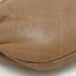 Chanel Light Brown Quilted Leather and Shearling Accordion Bag