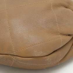 Chanel Light Brown Quilted Leather and Shearling Accordion Bag
