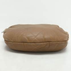 Chanel Light Brown Quilted Leather and Shearling Accordion Bag