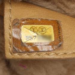 Chanel Light Brown Quilted Leather and Shearling Accordion Bag