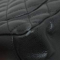 Chanel Black Quilted Caviar Leather CC GST Tote