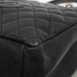 Chanel Black Quilted Caviar Leather CC GST Tote