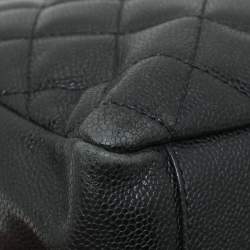 Chanel Black Quilted Caviar Leather CC GST Tote