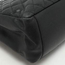 Chanel Black Quilted Caviar Leather CC GST Tote