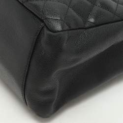 Chanel Black Quilted Caviar Leather CC GST Tote