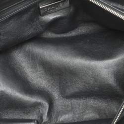 Chanel Black Leather Medium Chain Trim Luxe Ligne Bowler Bag