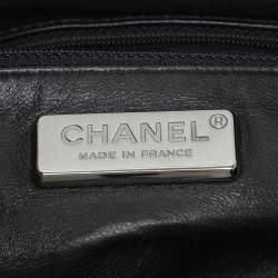 Chanel Black Leather Medium Chain Trim Luxe Ligne Bowler Bag