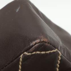 Chanel Brown Quilted Leather Wild Stitch Surpique Flap Bag