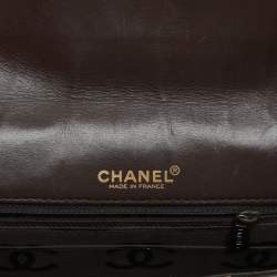 Chanel Brown Quilted Leather Wild Stitch Surpique Flap Bag