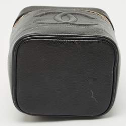 Pre Owned Chanel Black Caviar Leather CC Vanity Case
