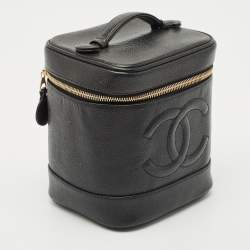 Pre Owned Chanel Black Caviar Leather CC Vanity Case