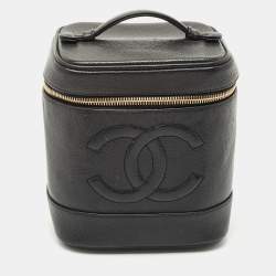 Pre Owned Chanel Black Caviar Leather CC Vanity Case