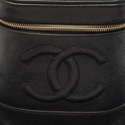 Pre Owned Chanel Black Caviar Leather CC Vanity Case