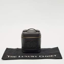 Pre Owned Chanel Black Caviar Leather CC Vanity Case