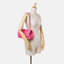 Pre Owned Chanel Pink Medium Quilted Lambskin Mademoiselle Chic Flap