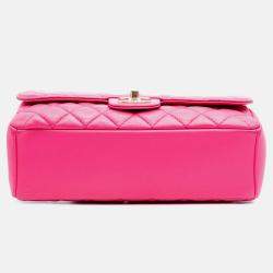Pre Owned Chanel Pink Medium Quilted Lambskin Mademoiselle Chic Flap
