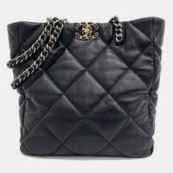 Chanel Black Leather 19 shopping bag