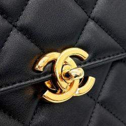 Chanel Black Leather top handle tote and crossbody bag