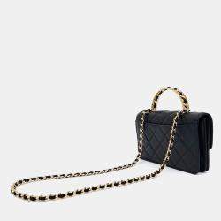 Chanel Black Leather top handle tote and crossbody bag