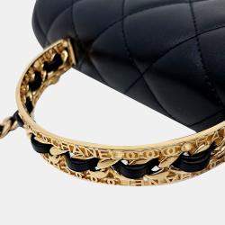 Chanel Black Leather top handle tote and crossbody bag
