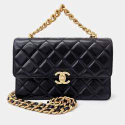 Chanel Black Leather Chain Shoulder Bag