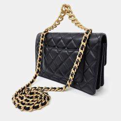 Chanel Black Leather Chain Shoulder Bag