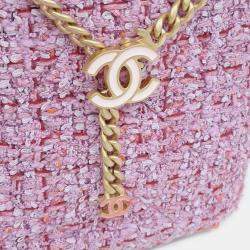 Chanel Pink Tweed Tweed Drawstring Bucket Bag