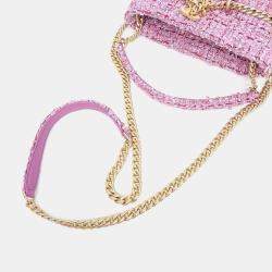 Chanel Pink Tweed Tweed Drawstring Bucket Bag