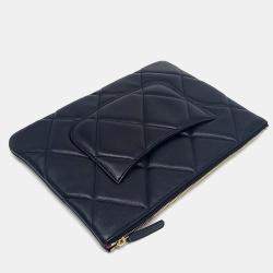 Pre Owned Chanel Black Leather 19 Clutch New Medium bag