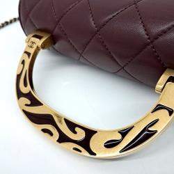 Chanel Burgundy Leather top handle crossbody bag