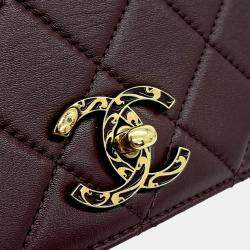 Chanel Burgundy Leather top handle crossbody bag