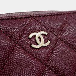 Pre Owned Chanel Burgundy Leather Caviar Camera Crossbody Bag