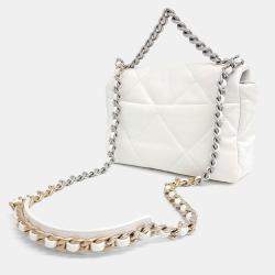 Chanel White Leather 19 Flap Small Bag
