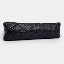 Chanel Black Leather Metallic Vintage 2.55 Bag 28