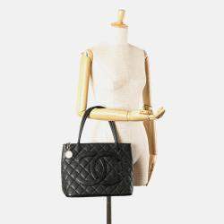 Chanel Black Caviar Medallion Tote