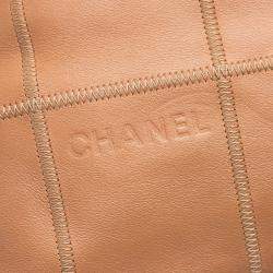 Chanel Brown Calfskin Square Stitch Tassel Hobo