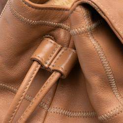 Chanel Brown Calfskin Square Stitch Tassel Hobo