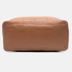 Chanel Brown Calfskin Square Stitch Tassel Hobo
