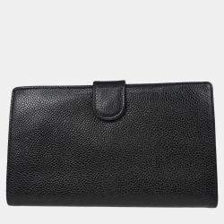 Chanel Long CC Black Leather Wallet