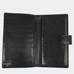 Chanel Long CC Black Leather Wallet