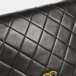 Chanel Full Flap Small Black Lambskin Shoulder Bag