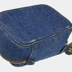 Chanel CC Blue Denim Vanity Handbag