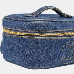 Chanel CC Blue Denim Vanity Handbag