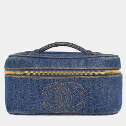 Chanel CC Blue Denim Vanity Handbag