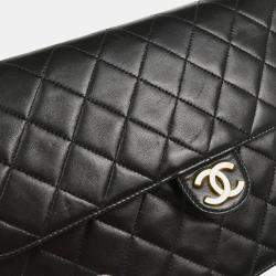 Chanel Flap Medium Black Lambskin Shoulder Bag