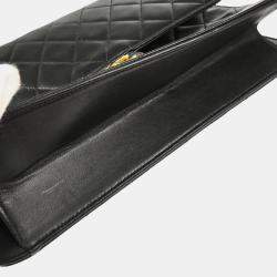 Chanel Flap Medium Black Lambskin Shoulder Bag