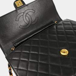 Chanel Flap Medium Black Lambskin Shoulder Bag