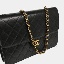 Chanel Flap Medium Black Lambskin Shoulder Bag