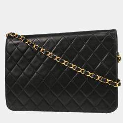 Chanel Flap Medium Black Lambskin Shoulder Bag