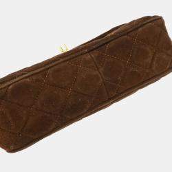 Chanel Front Pocket Small Brown Suede Camera Bag 